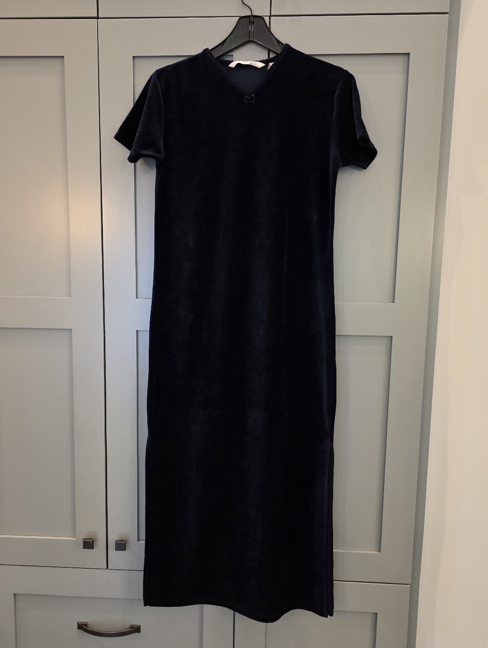 Vintage Victoria's Secret Country Velvet Nightgown Royal Blue Size M Cottagecore